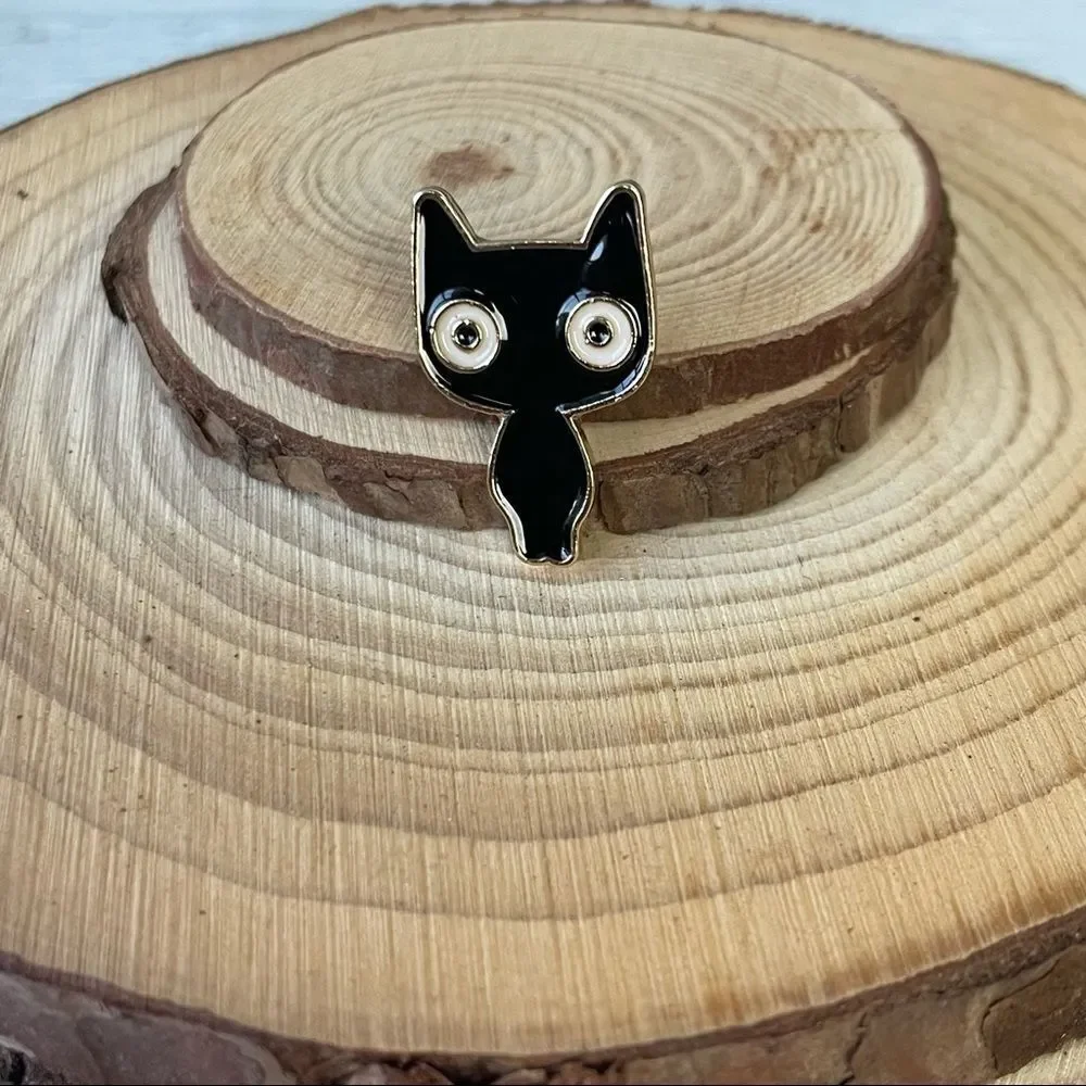 Black Anime Kitty Enamel Pin/ Brooch Lapel
